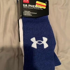 Under Armour and Nike socks.
